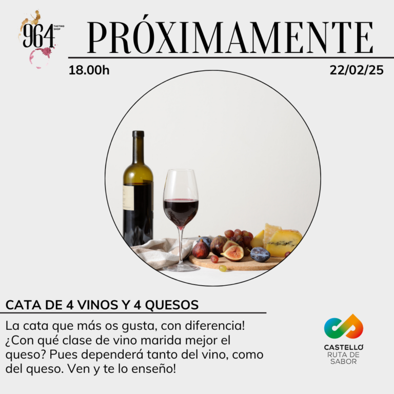 Cata 4 vinos y 4 quesos de Castelló