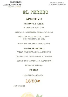 MENU EL PERERO