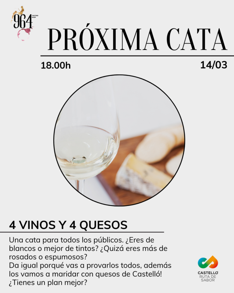 Cata-maridaje 4 vinos + 4 quesos